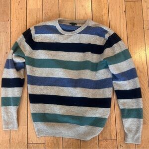 Striped women cashmere Sweater - Blue, Green, Gray